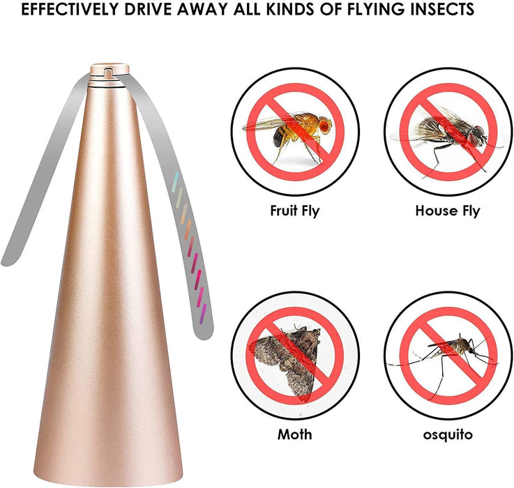 Fly Fan PVC ABS Mosquitoeseating Picnic 2PCS Gold Home Office Decor (Gold, One Size)