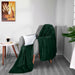 Fleece Blanket Queen Size Forest Green 300GSM Luxury Bed Blanket Anti-Static Fuzzy Soft Blanket Microfiber (90X90 Inches)