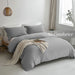Duvet Cover Queen Size - Super Soft Gray Duvet Cover Set 3 Piece 100% Washed Microfiber Comforter Cover Set Bedding Set with Zipper Closure, 1 Duvet Cover 90X90 Inches and 2 Pillow Shams