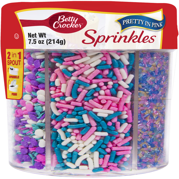 Betty Crocker Dessert Sprinkles, Pretty in Pink Colors, 7.5 Ounces
