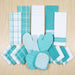 Mainstays, 20 Piece Set, Terry & Flat Kitchen Towel, Dish Cloth, Flour Sack, Oven Mitt, Pot Holder Aqua