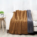 Reversible 2-Tone Sherpa Dual Layer Throw Blanket, 50" X 60", Recycled Polyester, Brown and Gray