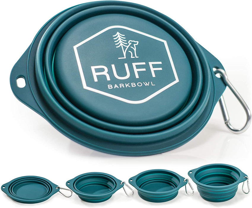 Ruff Products Barkbowl (800Ml) - Collapsible Dog Bowl (Camo) Premium Quality, Platinum-Cured Food Grade Silicone, No Plastic Rim, Food Safe, Large Travel Bowl