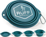 Ruff Products Barkbowl (800Ml) - Collapsible Dog Bowl (Camo) Premium Quality, Platinum-Cured Food Grade Silicone, No Plastic Rim, Food Safe, Large Travel Bowl