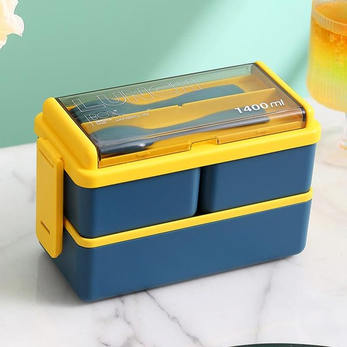 Portable Hermetic Lunch Box School Children Student Grids Bento Box with Fork Spoon Leakproof Microwavable Prevent Odor