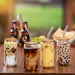 Drinking Glasses with Bamboo Lids and Glass Straw 4Pcs Set - 16Oz Can Shaped Glass Cups, Beer Glasses, Iced Coffee Glasses, Cute Tumbler Cup, Ideal for Cocktail, Whiskey, Gift - 2 Cleaning Brushes
