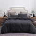Jersey Knit Duvet Cover Set 100% T-Shirt Cotton Super Soft Comfy 3Pc Bedding Set with Zipper Closure (Heather Charcoal Grey, King)