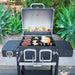 Kenmore 32-Inch Smart Charcoal Grill with Bluetooth Meat Thermometer, LCD Display, and Temperature Probes, Black/Stainless Steel