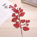 12PCS Christmas Glitter Leaves Picks Artificial Plant Leaves with Stem Xmas Tree Hanging Branches Christmas Tree Ornaments for DIY Wreath Crafts Holiday Home Decor