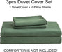 Jersey Knit Duvet Cover Set 100% T-Shirt Cotton Super Soft Comfy 3Pc Bedding Set with Zipper Closure (Solid Forest Green, King)