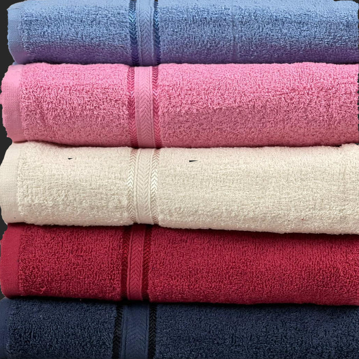 Springfield Linen Luxurious Viscose Embroidered 6 Pack Bath Towels Extra-Absorbent 100% Cotton - 27" X 54"