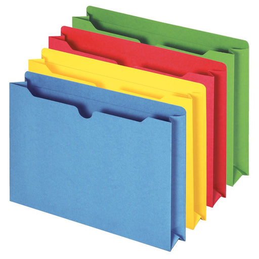 Pendaflex Reinforced 2" Expansion File Jackets, Assorted Colors, Letter, 10 per Pack
