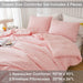 Blush Pink Seersucker Queen Comforter Set (90X90 Inches), 3 Pieces - 100% Soft Washed Microfiber Lightweight Comforter with 2 Pillowcases, All Season down Alternative Comforter Set for Bedding