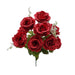 17.5" Artificial Flower Rose Bush, Red Color.