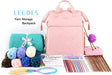 Knitting Bag Backpack, Yarn Storage Organizer Large Crochet Bag Tote Water Resistant Yarn Holder Case for Carrying Projects, Knitting Needles, Crochet Hooks and Other Accessories (Pink)