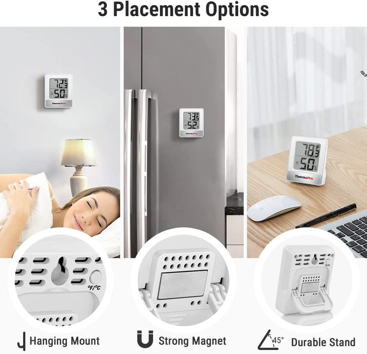 TP49 Digital Indoor Humidity Meter Room Thermometer with Temperature and Humidity Monitor Mini Hygrometer Thermometer