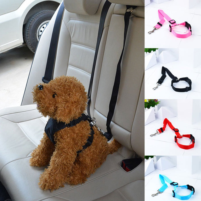 Pet Dog Car Vehicle Seat Safety Belt, Headrest Restraint Seat Straps, Adjustable Pet Safety Leads Backseat Leash for Dog Harness Collar Travel Daily Use, Dog Cat Seatbelts Black