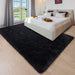 Soft Shaggy Area Rugs for Bedroom, 4X6 Feet, Fluffy Indoor Modern Plush Carpets for Living Room Kids Room Nursery Home Decor, Upgrade Anti-Skid Rectangular Fuzzy Rug, Black