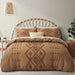 Oli Anderson Tufted Duvet Cover, Soft and Lightweight Duvet Covers Set for All Seasons, 3 Pieces Boho Embroidery Shabby Chic Bedding Set (Pumpkin, Queen, 90"×90")