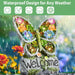 Solar Garden Sculptures & Statues -Succulent Butterfly Resin Craft Garden Statue Outdoor Decor with Solar Powered 8 LED Lights for Garden, Patio, Lawn, Yard, Balcony, Porch’
