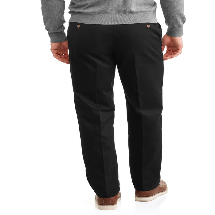 Men'S and Big Men'S Wrinkle Resistant Flat Front Twill Pants with Soil Release