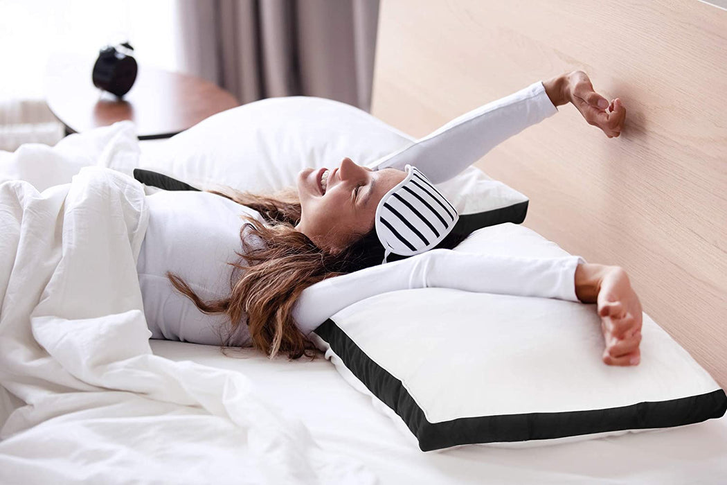 Bed Pillows for Sleeping Queen Size (Black), Set of 2, Cooling Hotel Quality, Gusseted Pillow for Back, Stomach or Side Sleepers