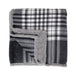 Berkshire Blanket Gray, White, Multi-Color Plaid Sherpa, Velvet Plush Reversible Bed Blanket Twin
