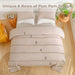Taupe King Comforter Set Boho Bedding,Pom Pom Bohemian Bed Comforter King Bedding Set Lightweight 3 Pieces