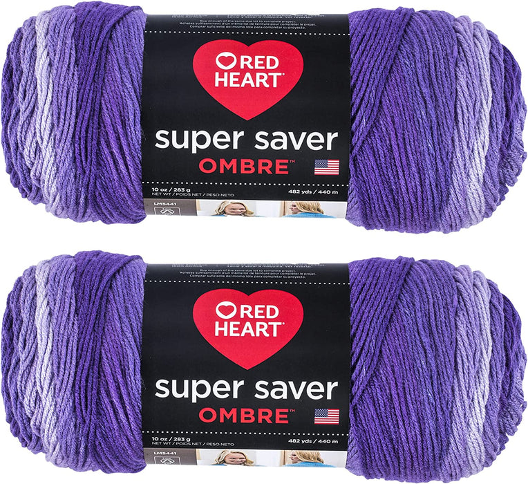 Red Heart Super Saver Jumbo Yarn, Sunny 2 Pack