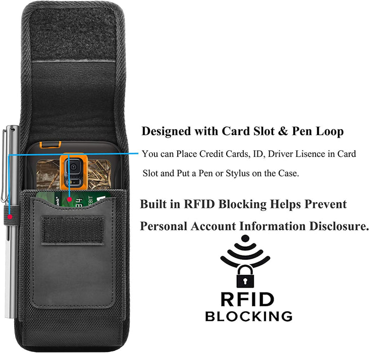 Cell Phone Holster for Samsung Galaxy S22 Ultra S21 S20+ S10 S9 Note 20 A01 A11 A21 A51 A71 A02S A12 A32 A42 A52 A13 Iphone 13 14 Pro Max 12 11 XR 7 8+ Nylon Belt Clip Holster Phone Holder Pouch