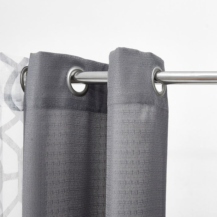 Mainstays Kingswood 4 Piece Curtain Set, 27.5X84, Grey Flannel