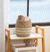 Mainstays Natural Seagrass Basket with Cream Color Stripes