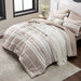 Bedsure Bed in a Bag Full Size 7-Piece Khaki White Striped Bedding Comforter Sets All Season Bed Set, 2 Pillow Shams, Flat Sheet, Fitted Sheet and 2 Pillowcases
