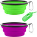 Collapsible Dog Bowls, Portable Travel Dog Bowls, Expandable for Cat Dog Water Bowls Food Feeding, 2 Pack Silicone Pet Bowls with Waste Bag Dispenser