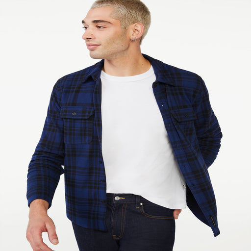 Free Assembly Men'S Knit Flannel Shirt