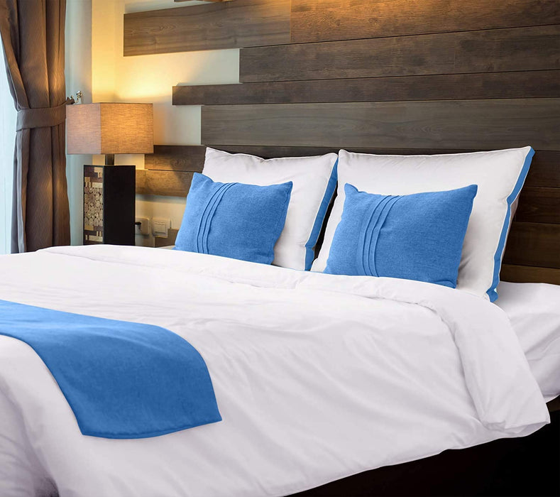Bed Pillows for Sleeping Queen Size (Blue), Set of 2, Cooling Hotel Quality, Gusseted Pillow for Back, Stomach or Side Sleepers