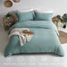 Duvet Cover Queen Size - Super Soft Green Blue Duvet Cover Set 3 Piece 100% Washed Microfiber Comforter Cover Set Bedding Set with Zipper Closure, 1 Duvet Cover 90X90 and 2 Pillow Shams