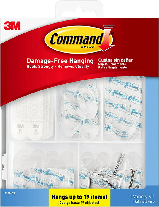 Command Variety Pack, Picture Hanging Strips, Wire Hooks and Utility Hooks, Damage Free Hanging Variety Pack for up to 19 Items, 1 Kit