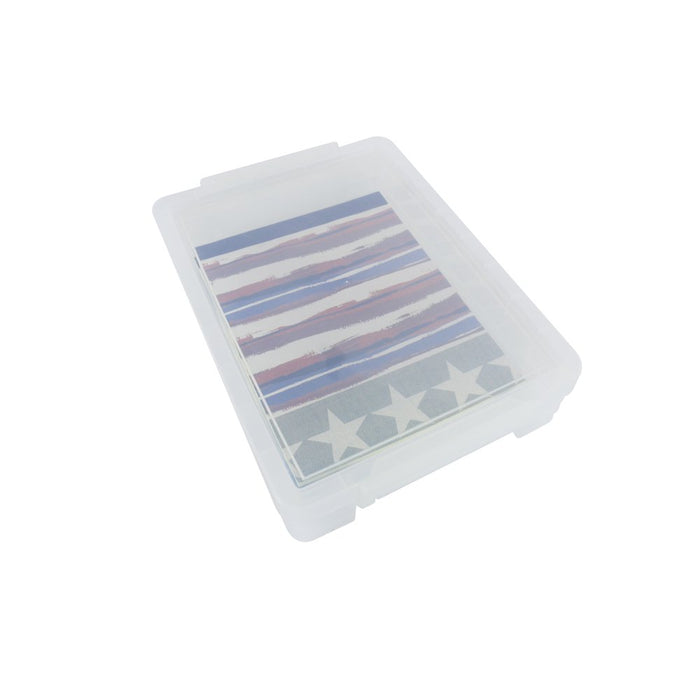 Pen + Gear Plastic Stacker Document Box, Clear, Letter Size, Desktop Organizer