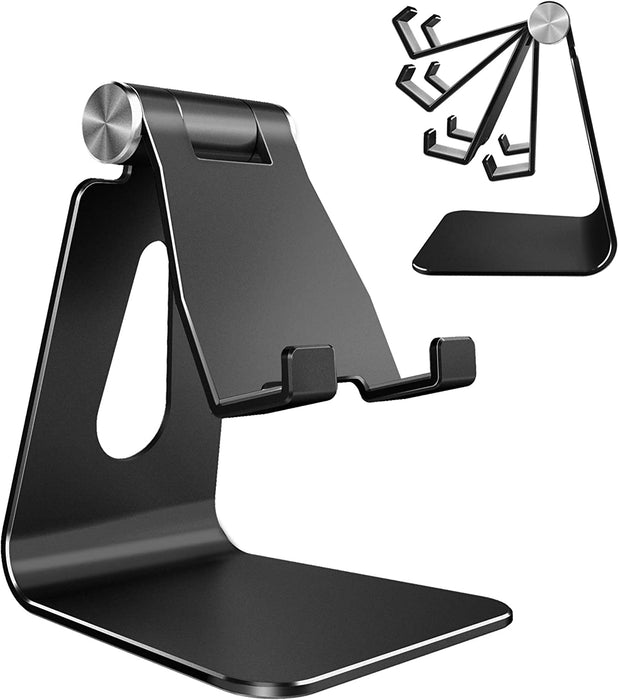 Adjustable Cell Phone Stand, Creadream Phone Stand, Cradle, Dock, Holder, Aluminum Desktop Stand Compatible with Phone Xs Max Xr 8 7 6 6S plus SE Charging, Accessories Desk,All Mobile Phones-Navy Blue