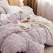 Bedsure Boho Duvet Cover Queen - Boho Bedding, Tufted Queen Duvet Cover for All Seasons, 3 Pieces Embroidery Shabby Chic Home Bedding Duvet Cover Set (Dusty Pink, Queen, 90X90)