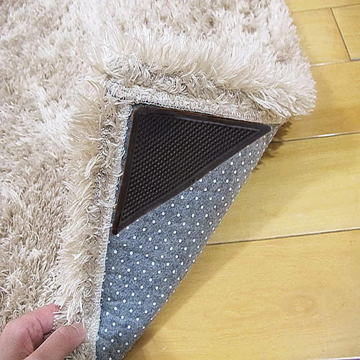 24 Pcs Rug Grippers Tapes, Non-Slip Stickers Reusable Washable Carpet Sticky Tapes Rug Pads for Tile Wood Hardwood Floors Area Rug Stoppers