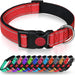 Reflective Dog Collar with Safety Locking Buckle, Adjustable Nylon Pet Collars for Extra Large Dogs, Red