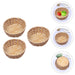 Basket Storage Fruit Woven Serving round Rattan Wicker Baskets Tray Bread Food Decorative Small Container Bamboo Bowl