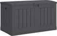50-Gallon Outdoor Resin Patio Deck Storage Box with Seat, Peppercorn