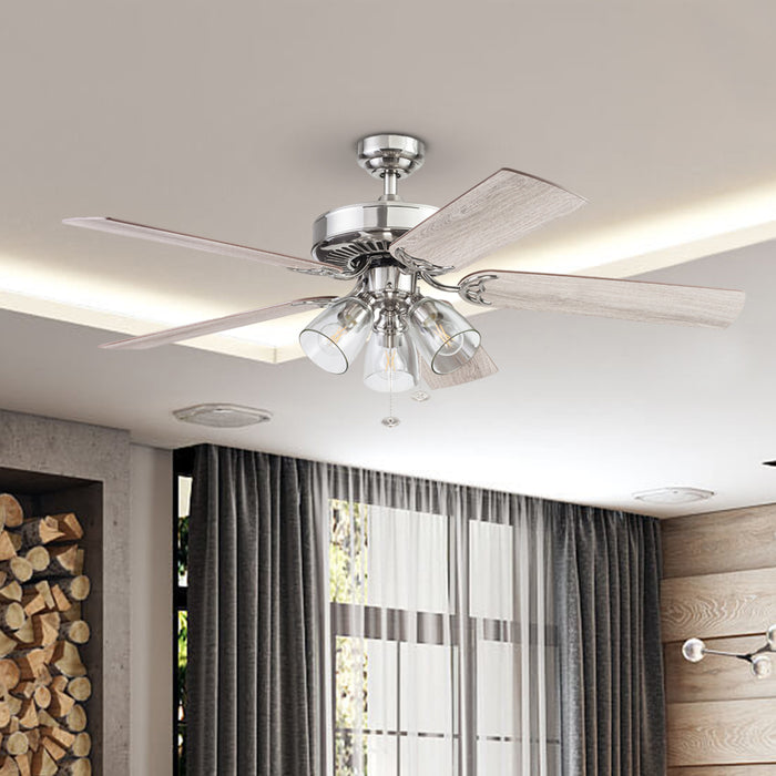 Better Homes & Gardens 52" 5 Blade Satin Nickel Ceiling Fan with 3 Lights