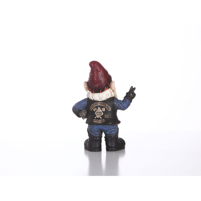 10.25" Biker Gnome with Sunglasses and Helmet Garden Figurine