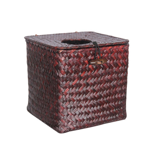 Straw Woven Tissue Box Cover, Vintage Wicker Tissue Box Cover Square, Home Toilet Paper Holder, or Napkin Dispenser