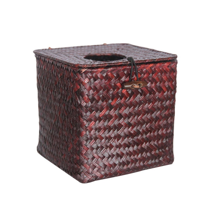 Straw Woven Tissue Box Cover, Vintage Wicker Tissue Box Cover Square, Home Toilet Paper Holder, or Napkin Dispenser