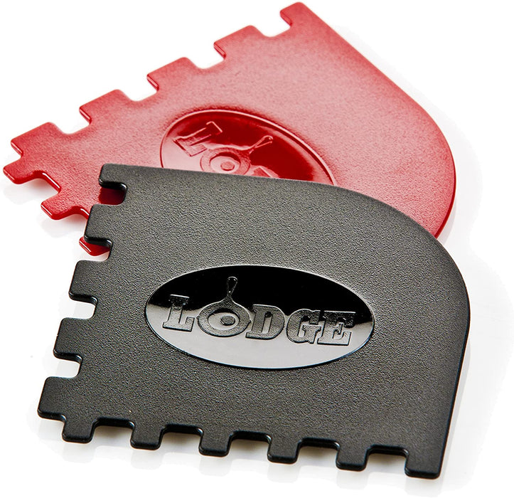 Lodge SCRAPERPK Durable Pan Scrapers, Red and Black, 2-Pack